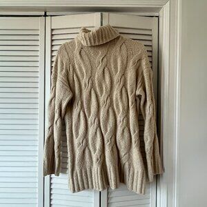 Frank and Oak Cable Knit Turtleneck Sweater S